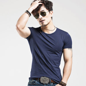 2019 Brand New Men T Shirt Tops V neck Short Sleeve Tees Men's Fashion Fitness Hot T-shirt For Male Free Shipping Size 5XL