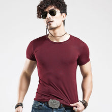 Load image into Gallery viewer, 2019 Brand New Men T Shirt Tops V neck Short Sleeve Tees Men&#39;s Fashion Fitness Hot T-shirt For Male Free Shipping Size 5XL