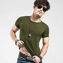 Load image into Gallery viewer, 2019 Brand New Men T Shirt Tops V neck Short Sleeve Tees Men&#39;s Fashion Fitness Hot T-shirt For Male Free Shipping Size 5XL