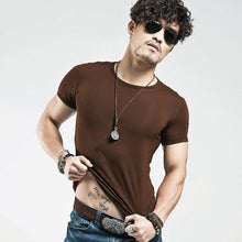 Load image into Gallery viewer, 2019 Brand New Men T Shirt Tops V neck Short Sleeve Tees Men&#39;s Fashion Fitness Hot T-shirt For Male Free Shipping Size 5XL