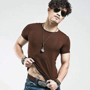 2019 Brand New Men T Shirt Tops V neck Short Sleeve Tees Men's Fashion Fitness Hot T-shirt For Male Free Shipping Size 5XL