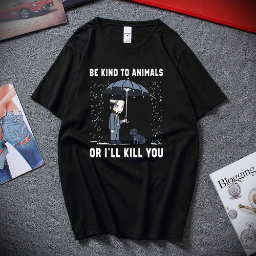 Keanu Reeves Be Kind To Animals or I'll Kill You T Shirt Black Cotton Men Cool Casual pride t shirt men Unisex New Fashion