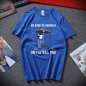 Keanu Reeves Be Kind To Animals or I'll Kill You T Shirt Black Cotton Men Cool Casual pride t shirt men Unisex New Fashion