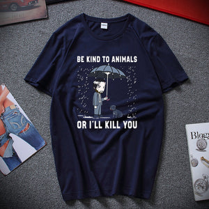 Keanu Reeves Be Kind To Animals or I'll Kill You T Shirt Black Cotton Men Cool Casual pride t shirt men Unisex New Fashion