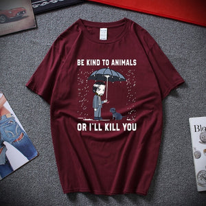 Keanu Reeves Be Kind To Animals or I'll Kill You T Shirt Black Cotton Men Cool Casual pride t shirt men Unisex New Fashion