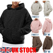 Load image into Gallery viewer, UK Men Fashion Warm Fluffy Hoodie Pullover Fleece Sweatshirt Casual Hooded Solid Coat Jumper Autumn Winter