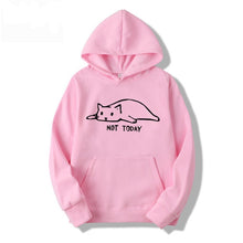 Load image into Gallery viewer, Kawaii Cat Hoodies Men Not Today Funny Graphic Sweatshirt Men/Women Harajuku Fashion Sweat Unisex Long Sleeve Sudadera Mujer