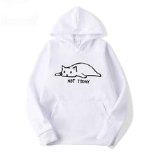 Load image into Gallery viewer, Kawaii Cat Hoodies Men Not Today Funny Graphic Sweatshirt Men/Women Harajuku Fashion Sweat Unisex Long Sleeve Sudadera Mujer