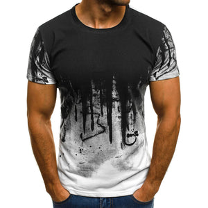 New Casual Short Sleeve Men T shirt Hiphop Streetwear Male T-shirts Fitness Camouflage Printed Bottoms Tees Top