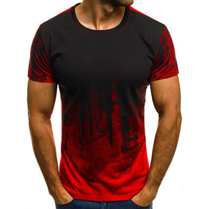 New Casual Short Sleeve Men T shirt Hiphop Streetwear Male T-shirts Fitness Camouflage Printed Bottoms Tees Top