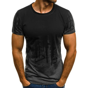 New Casual Short Sleeve Men T shirt Hiphop Streetwear Male T-shirts Fitness Camouflage Printed Bottoms Tees Top